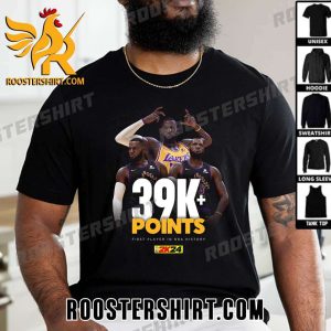 LeBron James 39k Points Career First Player In NBA History NBA 2k24 T-Shirt