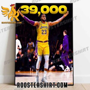 LeBron James has just reached 39,000 career points Poster Canvas