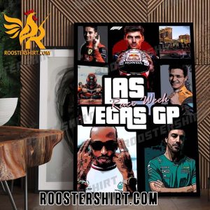 Legend F1 at Las Vegas GP 2023 Poster Canvas With Grand Theft Auto GTA Style Poster Canvas
