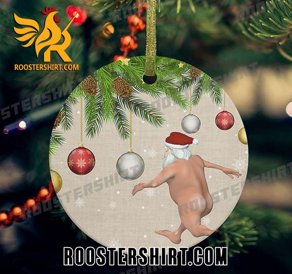 Merry Christmas Naked Santa Ornament Gift For Noel Holidays