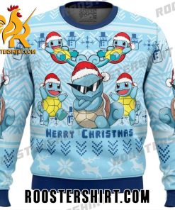 Merry Christmas Squirtle Wearing Santa Hat Ugly Sweater