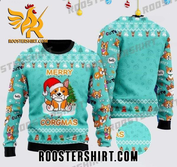 Merry Corgmas Santa Hat Corgi Ugly Christmas sweater