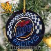 Miller Lite Racing Neon With Checkered Flag Background Ornament
