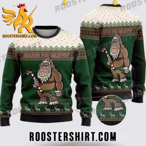 New Design Bigfoot Season For Believin Christmas Sweater