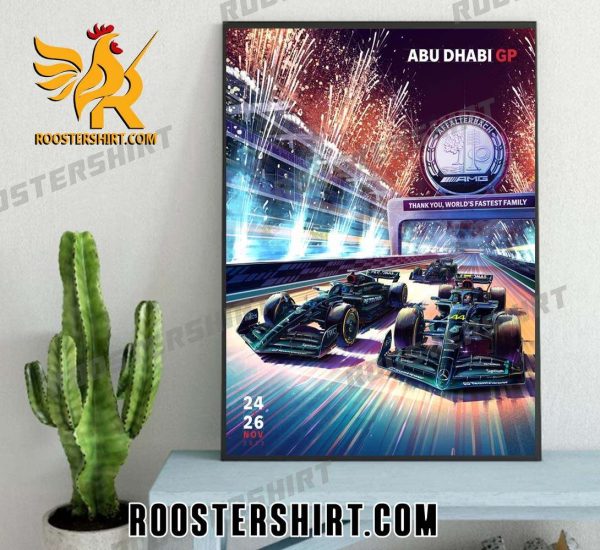 New Design Mercedes-AMG PETRONAS F1 Team Abu Dhabi GP 2023 Poster Canvas