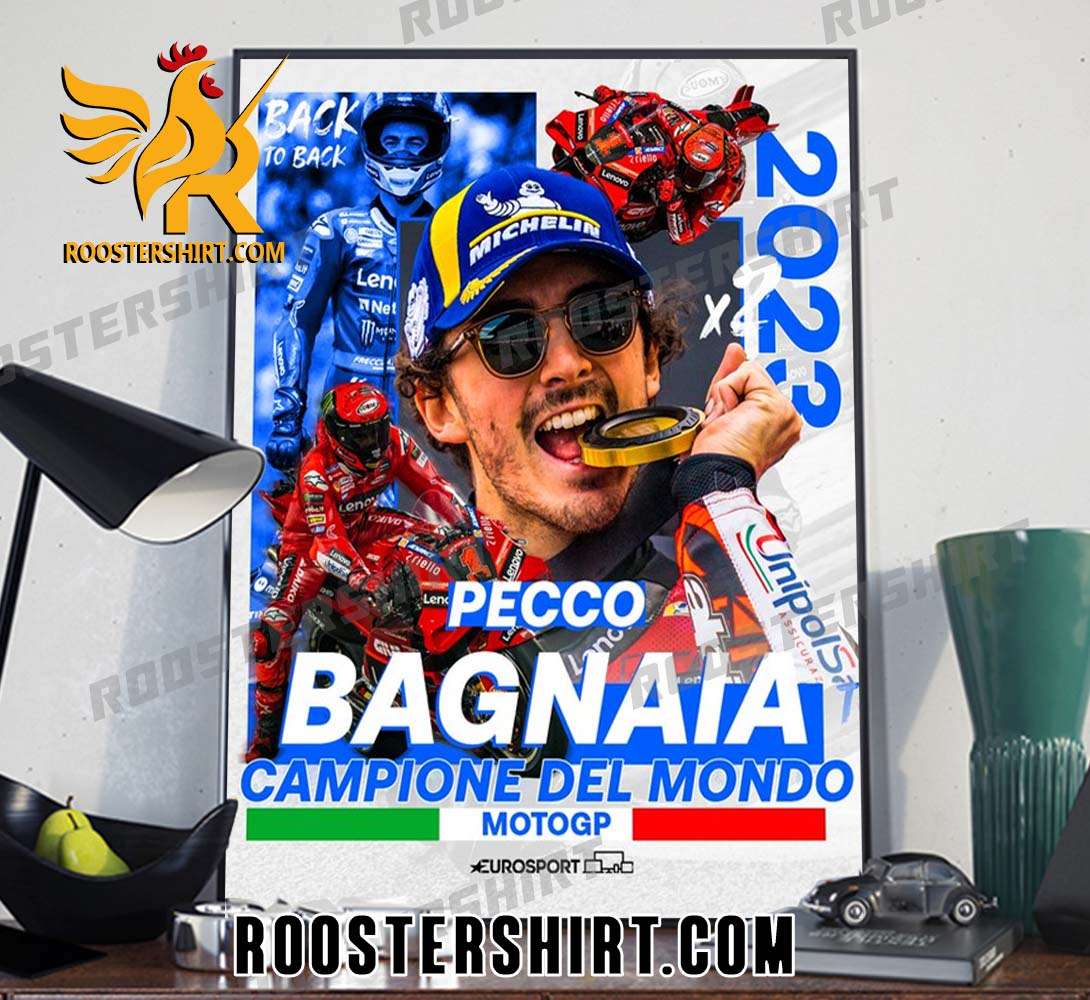 Pecco Bagnaia Campione Del Mondo MotoGP 2023 Poster Canvas