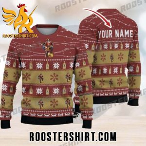 Personalized Name Twinkle Lights Captain Morgan Ugly Christmas Sweater Gift For True Fans