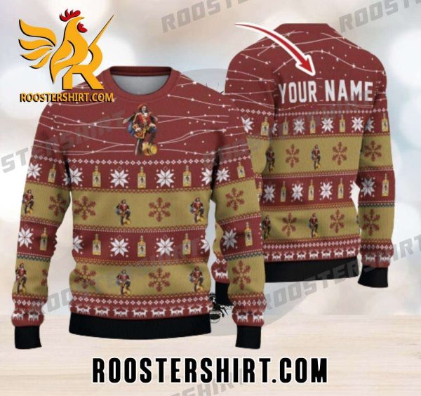 Personalized Name Twinkle Lights Captain Morgan Ugly Christmas Sweater Gift For True Fans