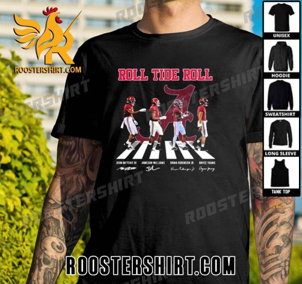 Premium Alabama Roll Tide Roll Abbey Road 2023 Signatures Unisex T-Shirt