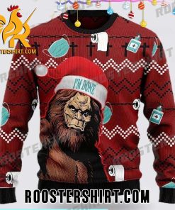 Premium Bigfoot Santa Claus I Am Done 3D Printed Christmas Sweater