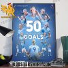 Premium Erling Haaland Fastest Premier League 50 Goals Poster Canvas
