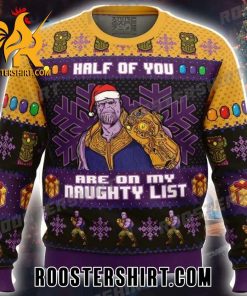 Premium Half Of You Are On My Naughty List Thanos Marvel Ugly Christmas Sweater