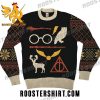 Premium Harry Potter Owl Deathly Hallows Sign Black Ugly Christmas Sweater