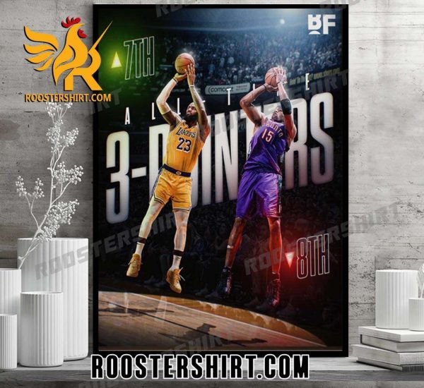Premium Lebron James Surpasses Vince Carter For 7th All Time In Threes Poster Canvas