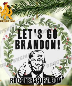 Premium Lets Go Brandon Trump Ceramic Christmas Ornament