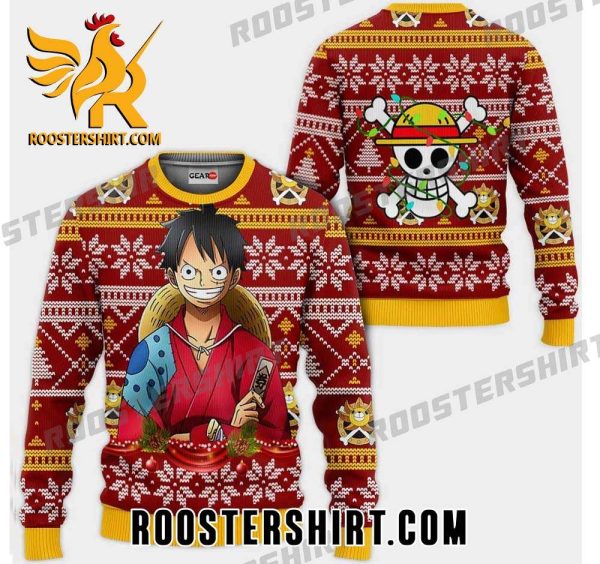 Premium Luffy Ugly Christmas Sweater Gift For Anime Fans