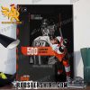 Quality Congratulations to Travis Konecny 500 NHL Career Games With The Philadelphia Flyers Poster Canvas