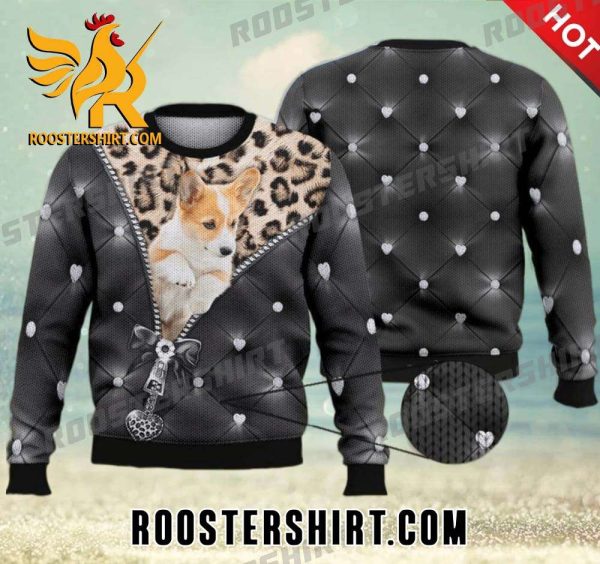 Quality Corgi Zipper Full Print For Dog Lovers 3D Ugly Sweater