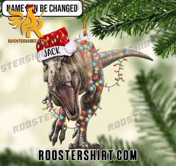 Quality Flat 2D Personalized Dinosaur Christmas Ornament