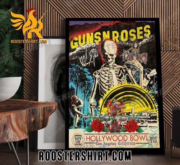 Quality Guns N Roses Hollywood Bowl Los Angeles California North American Tour Poster Canvas