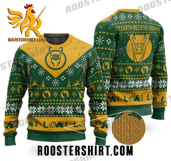 Quality Loki Let Earth Receive Her King Ugly Christmas Sweater