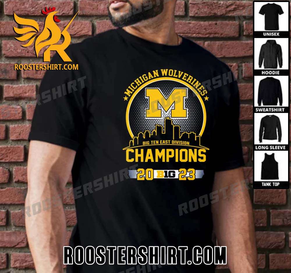 Quality Michigan Wolverines 2023 Big Ten East Division Champions Skyline Unisex T-Shirt