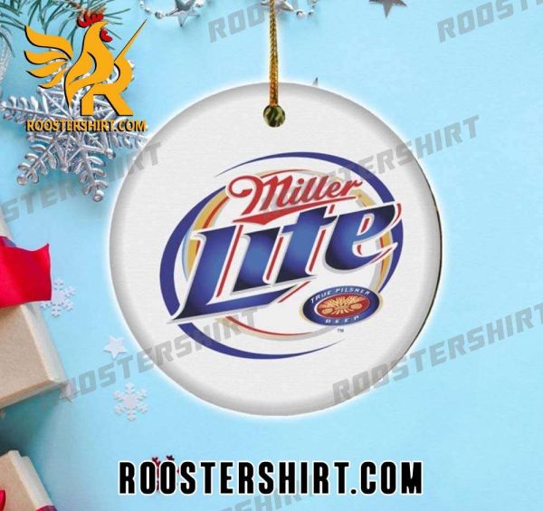 Quality Miller Lite Merry Christmas Circle Ornament