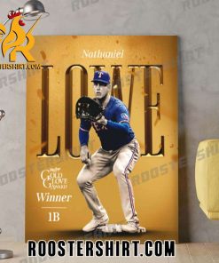 Quality Texas Rangers Nathaniel Lowe Rawlings Gold Glove Winner First Base 2023 Poster Canvas