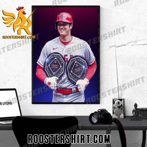Quality The Los Angeles Angels Shohei Ohtani 2x American League MVP Award Winner Poster Canvas