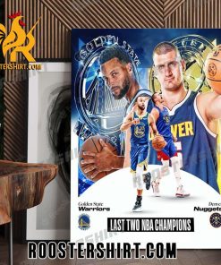 Stephen Curry Golden State Warriors Vs Nikola Jokic Denver Nuggets Last Two NBA Champions Poster Canvas
