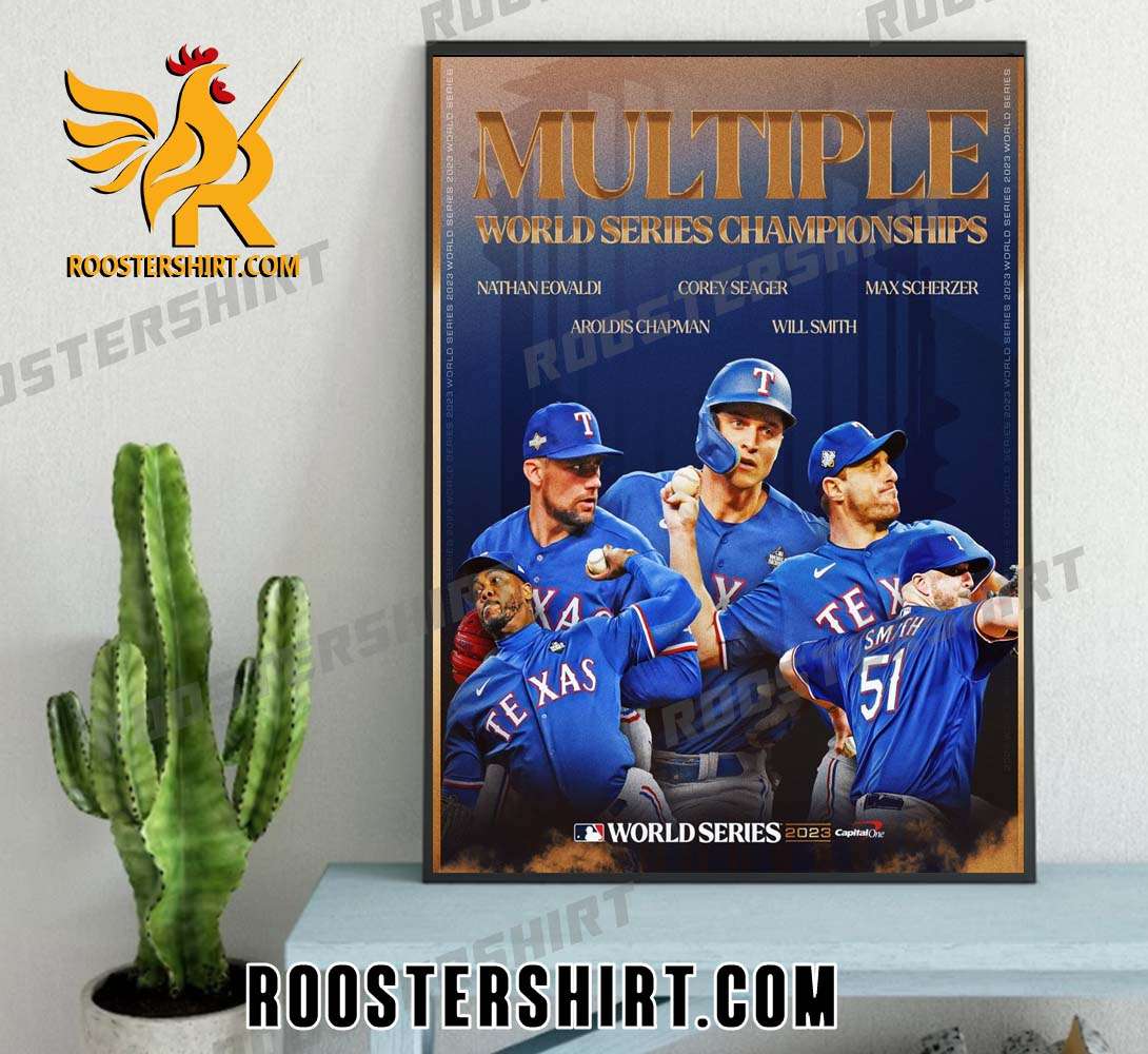 Texas Rangers Multiple World Series Championships 2023 Poster Canvas