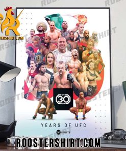 Thank You UFC 30 Years  Of The Greatest Sport In The World Poster Canvas