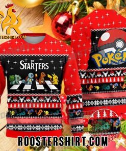 The Starters On Abbey Road Pokemon Bulbasaur Squirtle Charmander And Pikachu Ugly Christmas Sweater