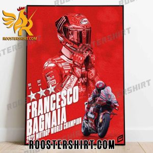 Welcome To 2023 MotoGP World Champions Francesco Bagnaia Poster Canvas