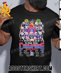Arizona Wildcats Team Football 2023 Alamo Bowl Champions Signature T-Shirt