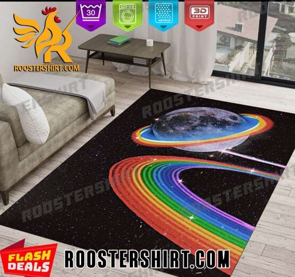 Best Selling Space Galaxy Planet Rainbow Pattern Rug Kids Room Rug