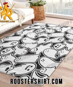 Black And White Ghosts Pattern Rug Home Decor