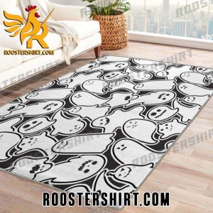 Black And White Ghosts Pattern Rug Home Decor