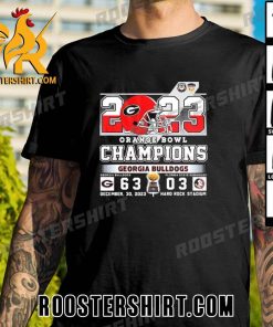 Buy Now 2023 Orange Bowl Champions Georgia Bulldogs 63-03 FSU The Largest Margin Of Victory In Bowl Game History Classic T-Shirt