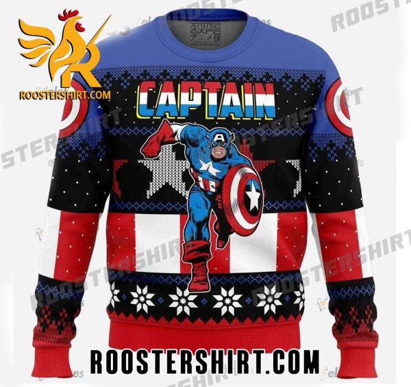 Buy Now Captain America Marvel Comics Ugly Christmas Sweater