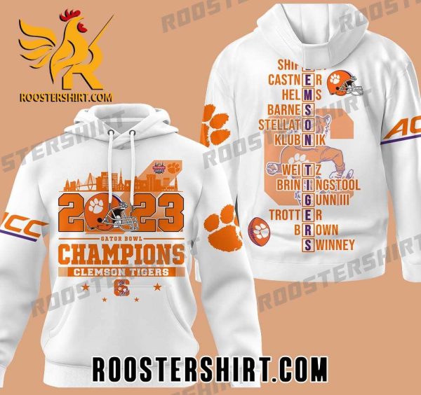 Buy Now Clemson Tigers Football Gator Bowl Champions 2023 T-Shirt With Name Players