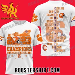 Buy Now Clemson Tigers Football Gator Bowl Champions 2023 T-Shirt With Name Players