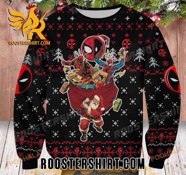Buy Now Deadpool with Spider Man Marvel Ugly Christmas Sweater