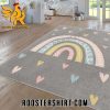 Colorful Heart Rainbow Rug Home Decor Gift For Kids