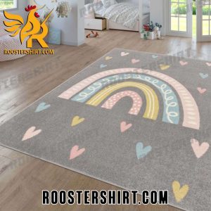 Colorful Heart Rainbow Rug Home Decor Gift For Kids
