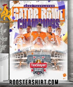 Congratulations Clemson Tigers Football Champions 2023 TaxSlayer Gator Bowl Championship Poster Canvas