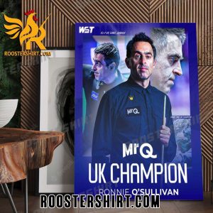 Congratulations Ronnie O’Sullivan UK Champions 2023 For The Eight Time Poster Canvas