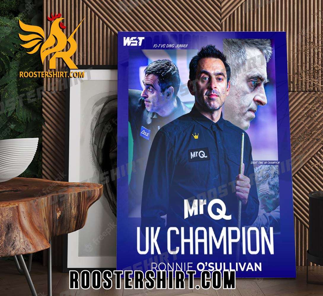 Congratulations Ronnie O'Sullivan UK Champions 2023 For The Eight Time Poster Canvas