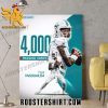 Congratulations Tua Tagovailoa 4000 Passing Yards Miami Dolphins NFL Poster Canvas