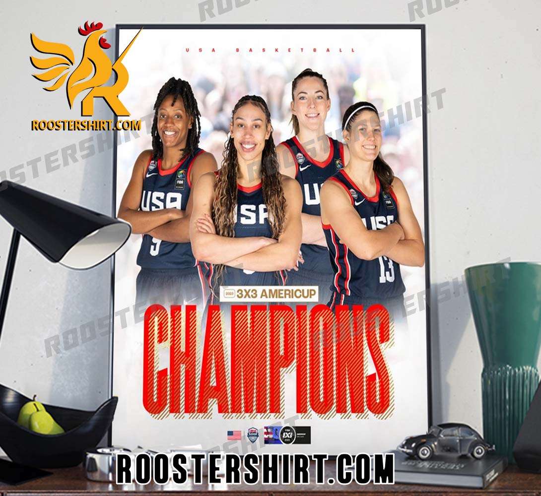 Congratulations USA Basketball Women 3x3 Americup Champions 2023 Poster Canvas